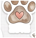 Paw love sticker